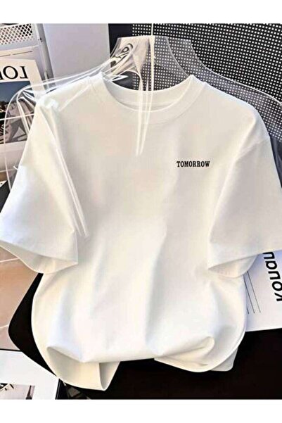LİNA06 Casual Women's Tomorrow Text Design, Pure Cotton T-Shirt, Summer Wear,...