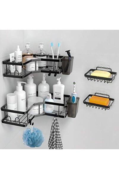 ZERIFAM Corner Shower Caddy Shelf, 2 Pack Adhesive Shower Shelf, No Drilling ...