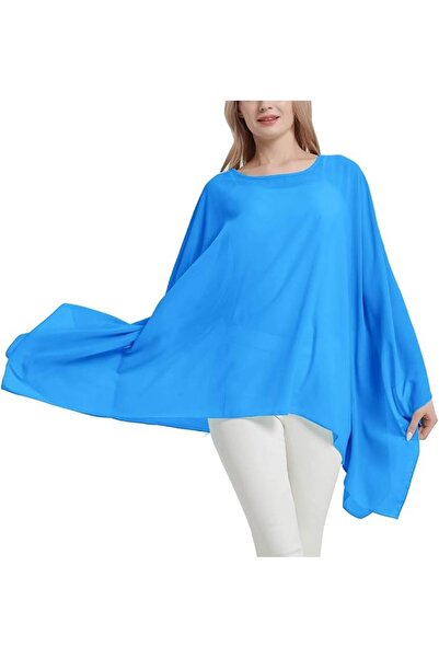 GENERAL Wiiiwish Women's Loose Solid Long Batwing Sheer Chiffon Caftan Wrap P...