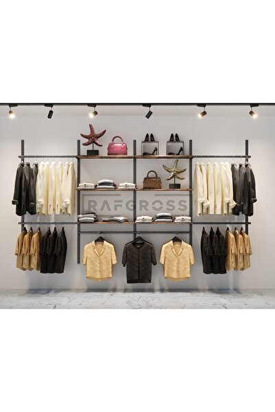 Rafgross 365x200 CM Mağaza Raf Sistemi | Butik Raf Sistemi | Giyim Askılık St...