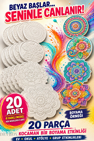 devhome 20’li Mandala Boyama Seti 4 Farklı Model – Çocuk ve Yetişkin İçin Alç...