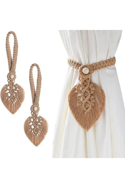 Morvena Picks Set 4 suporturi pentru perdele din bumbac si poliester: stil bo...