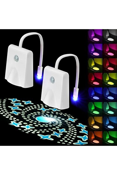 hotut Toilet Night Lights, 2PCS Motion Sensor with Star Projector, USB Rechar...