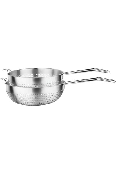 Winsor Stainless Steel Colander with Handle - Global Colander Set Of 2 | Rice...