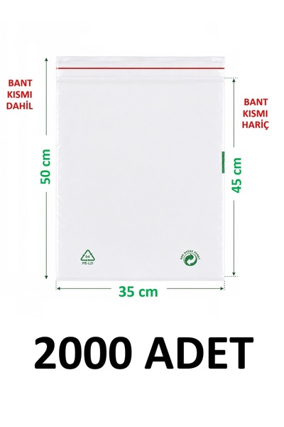 MTKardeşler 35X45+5 cm Transparent Green Recyclable Adhesive Nylon Bag 35X50 ...