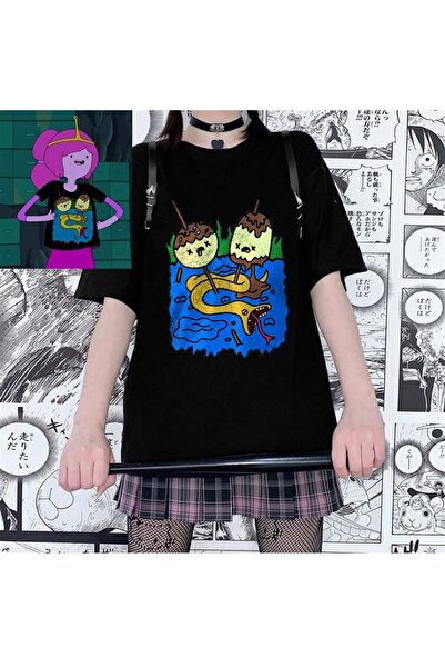 DEEFWEAR تي شيرت MINGALONDON Princess Bubblegum مطبوع باللون الأسود للجنسين م...