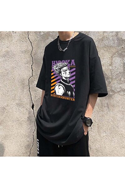 DEEFWEAR Mi̇ngalondon Hunter X Hunter Hisoka Printed Black Unisex Oversize T-...