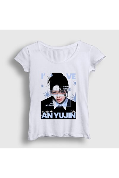 Presmono تي شيرت نسائي أبيض An Yujin Rebel K-Pop IVE 619564tt