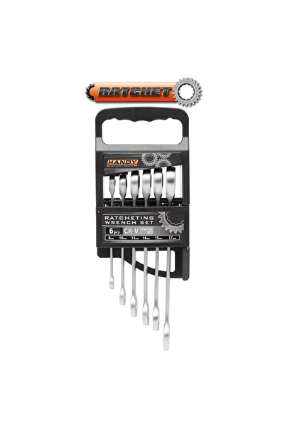 Alista Home Ratchet Combination Wrench Set, 8-17 mm, Chrome-Vanadium Steel, 6...