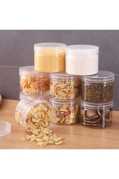 Generic 9 Pack 10 oz Airtight Plastic Food Storage Jars with Lids for Jam, Bo...