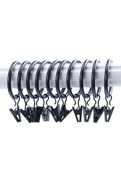 Morvena Picks Cârlige - Set de 10 - Diametru 6,3 cm - Pentru tije de perdele ...