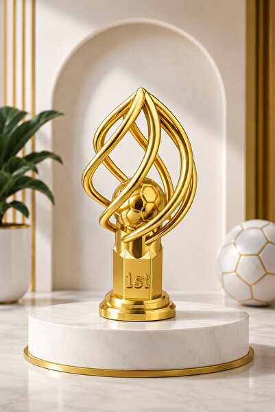 Sapphire 3D Futbol birincilik Altın görünümlü ödül kupası Ödül başarı hediyes...