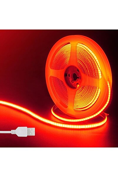 GENERAL شريط إضاءة LED بتقنية COB يعمل بـ USB 5 فولت، 6.56 قدم/2 متر، أحمر، 3...