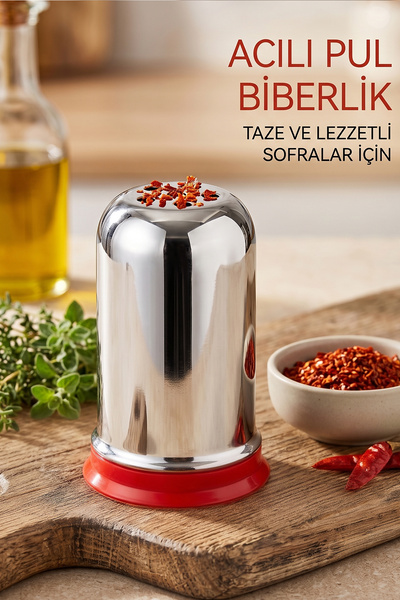 FİTHOME 10 Adet Paslanmaz Çelik Pul Biberlik | Lokanta Restoran Otel Kafe Pul Biberlik | Profesyonel Masaüstü Baharatlık