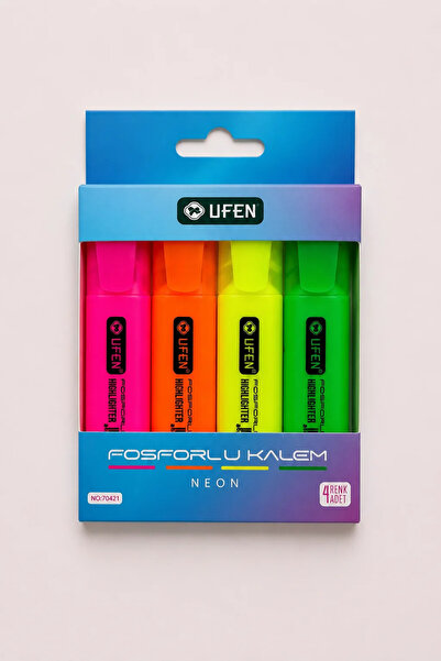 UFEN Neon Color 4 Color Highlighter Pen Set |   Vibrant Colored Marker Pens S...