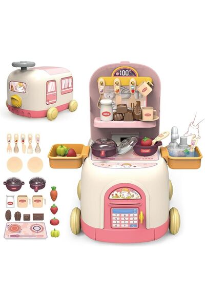 Generic OASIAURA-36Pcs Pretend Play Kitchen Toy Set for 3+ Years Old,2-in-1 D...