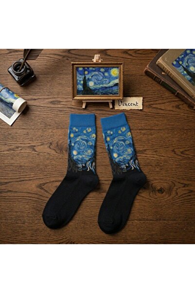 Van Gogh Tasarımlı Soket Çorap