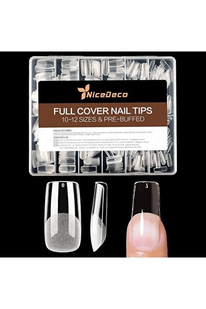 Nicedeco أظافر صناعية قصيرة، أظافر لاصقة، أظافر طبيعية شفافة بتغطية كاملة، أظ...