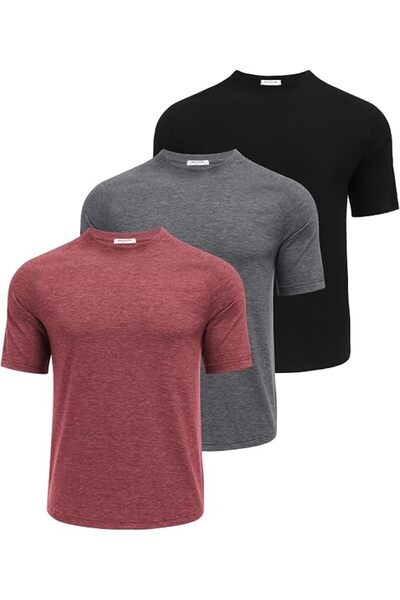 GENERAL PINSPARK Men's 3 Pack Workout Shirts - Quick Dry Gym Athletic Shirts ...