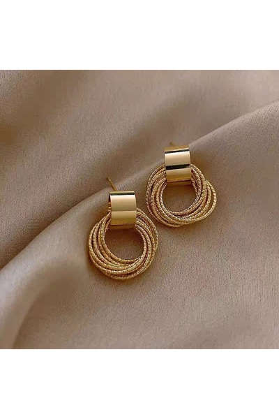 Glamluxe Women's Gold Spiral Hoop Earrings - Textured Detailed Multi Hoop Sty...