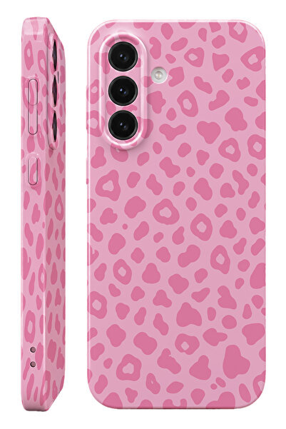 WANNA PROTECT Samsung A15 Pink Leopar Protect Slim Parlak Tam Kaplayan Baskı ...