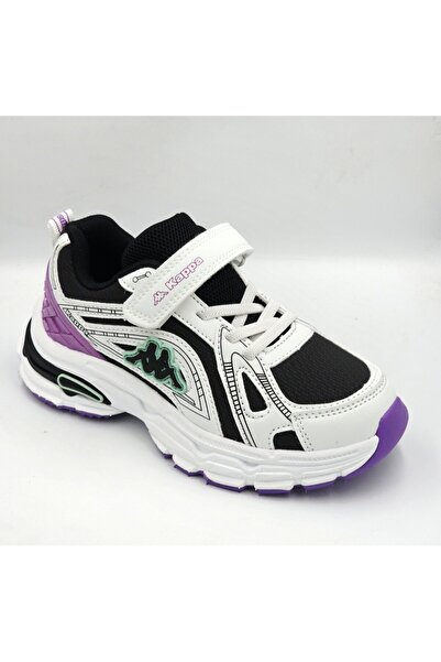Kappa Kp-4061F White Black Velcro Girls' Sneaker Sports Shoes