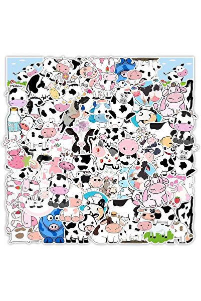 Generic 50pcs Cute Cow Stickers Waterproof Decals for Water Bottles Car Windo...