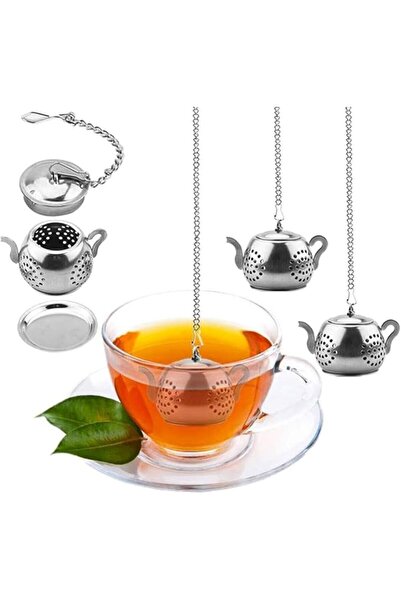 ALMEKAQUZ 2Pcs Stainless Steel Tea Infuser with Drip Tray & Extended Chain – ...