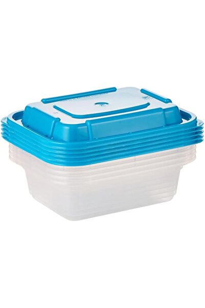 Generic Plastic Transparent Container with Turquoise Lid Storage Set 350ml, 5...