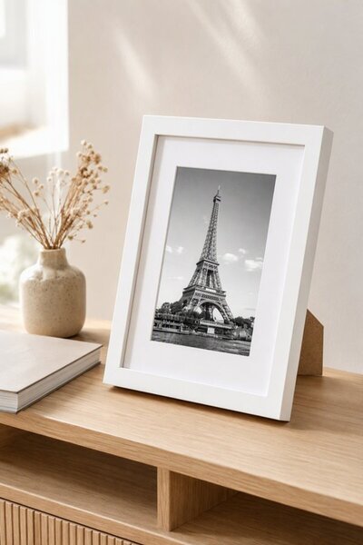 Generic إطار صور أكريليك للحائط أو الطاولة مقاس A3 وA4، شفاف بتصميم بسيط أبيض...