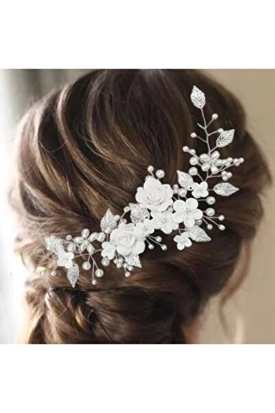 ASKIND Flower Bride Pearl Hair Vine Wedding Bridal Hair Piece Clips Flower Le...