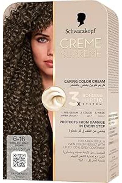 Creme Supreme مجموعة شوارزكوف الكاملة للصبغ الدائم للشعر 6-16 بلون بني فاتح ر...