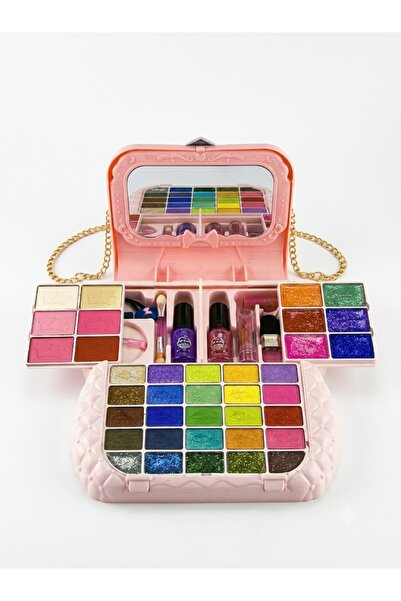 Bionic Kids Complete Makeup Bag Set with Built-in Mirror & Shoulder Chain - S...