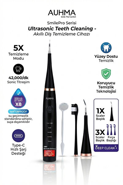 VANCKEY Diş Temizleme Cihazı Ultrasonik Sonic Diş Fırçası AUHMA SmilePro 4200...
