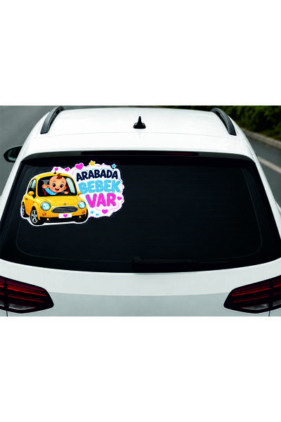 Birim Matbaa Baby in Car 4 Auto Stickers (24X18 cm)