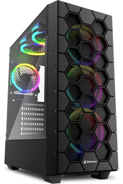 SHARKOON HEX Gaming Midi Tower Θήκη Υπολογιστή με Πλαϊνό Παράθυρο και Φωτισμό...