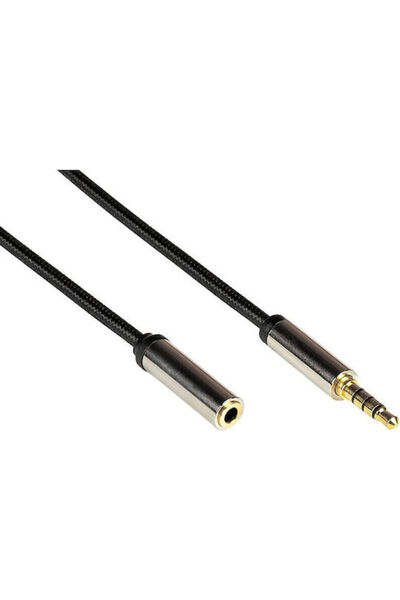 python ticaret Καλώδιο Ήχου Python 3.5mm Αρσενικό - 3.5mm Θηλυκό Μαύρο 1μ
