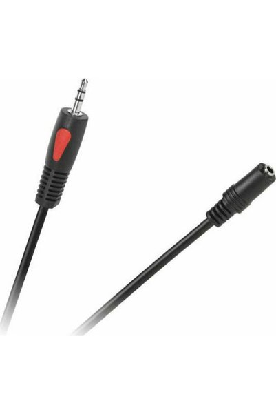 Cabletech Καλώδιο ήχου 3.5mm αρσενικό σε 3.5mm θηλυκό, Μαύρο, 1μ