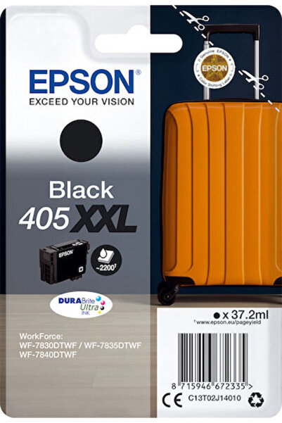 EPSON 405XXL Γνήσιο Μελάνι Εκτυπωτή InkJet Μαύρο (C13T02J14020)