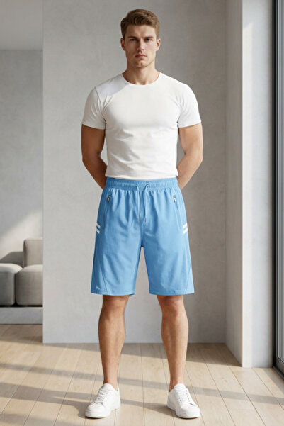 OEM Pantaloni scurți sport pentru bărbați cu buzunare și detalii laterale, 25805