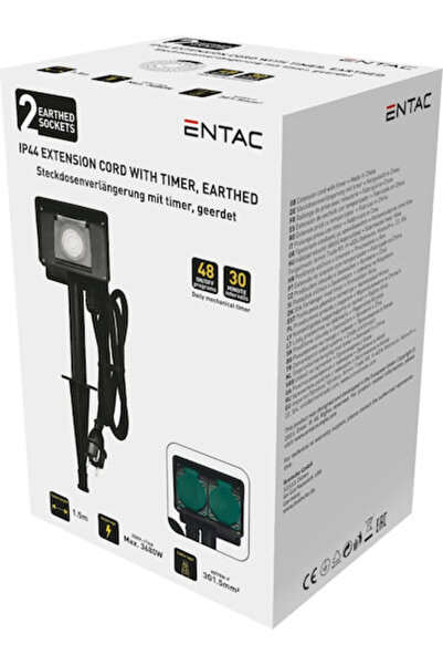 Entac ESE1.5GT2-1.5-IP44S Πρίζα ρεύματος Μαύρη 2 τεμάχια