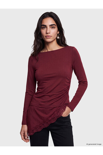 LC Waikiki Alita City with a Difference from the Lcw Vision, Bordo Ribana Pla...