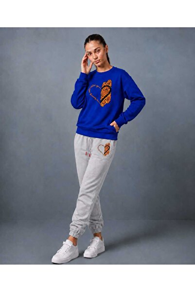 CLOTHES33 Trening cu guler rotund, set din 2 piese, model de iarnă cu imprime...