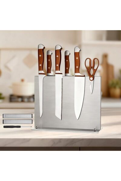 GENERAL Magnetic Knife Holder, Stainless Steel Magnetic Knife Block with Shar...