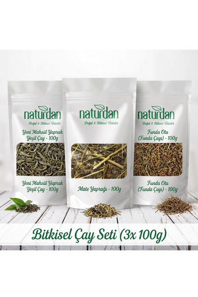 Naturdan Yeni Mahsül Yaprak Yeşil Çay - Mate Yaprağı - Funda Otu (3x Doğal Bi...
