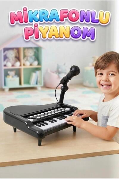 Tıfıl Toys 25 Keys Multiple Music Sounds with Microphone Kids Piano and Elect...