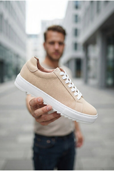 Zerenyus Zrk-Xdx2 Exclusive Beige Suede Men's Casual Shoes