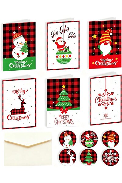 GENERAL 6 Pack Holiday Greeting Cards Set with Envelopes & Sealing Stickers -...