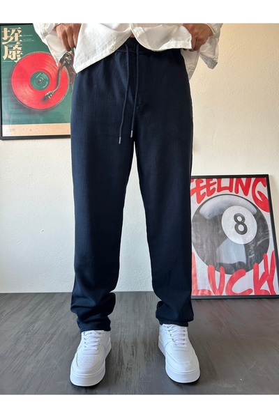 XPUPPETWEAR Opušteni kroj, oblikovane lanene pantalone sa vezanjem