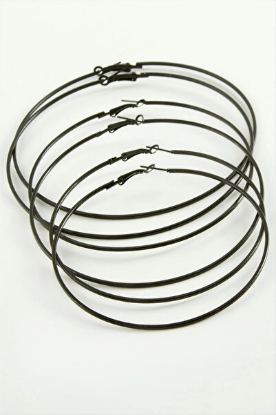 Generic Brand Crushed Striped Metal Hoop Earrings 6 Pieces